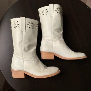 Faded light blue Chelsea boots